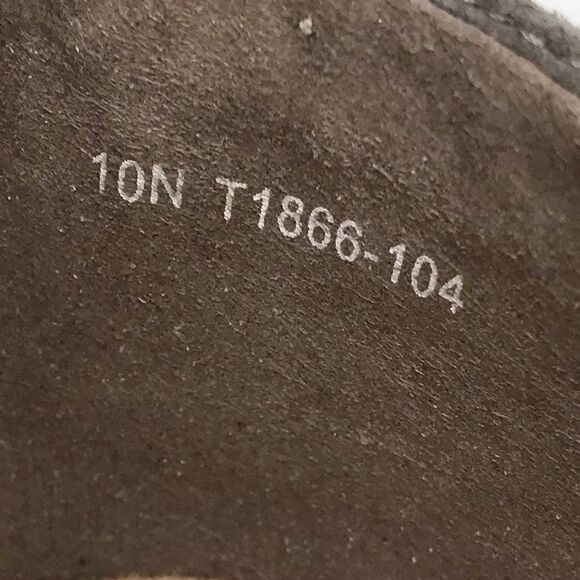 Trotters SHARP Brown Leather Faux Reptile Design Cushioned Slip On Ballet Flat - Picture 16 of 16